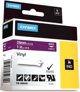 RHINO Taśma winylowa 24mm Fioletowa / Biały nadruk 1805428