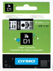 Taśma DYMO D1 9mm x 7m Przeźroczysta / Czarny nadruk S0720670 40910