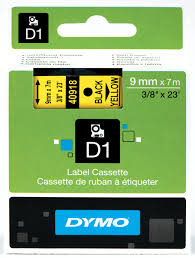 Taśma DYMO D1 9mm x 7m Żółta / Czarny nadruk S0720730 40918