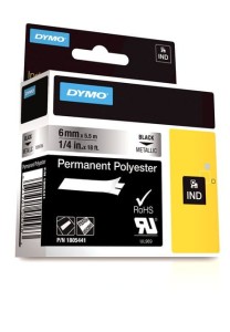 Taśma Dymo RHINO poliestrowa trwała Metaliczna 6mm 1805441