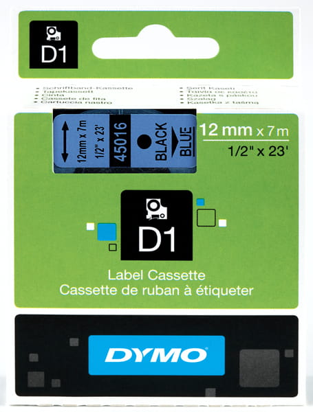 Taśma DYMO D1 12mm x 7m Niebieska / Czarny nadruk S0720560 45016