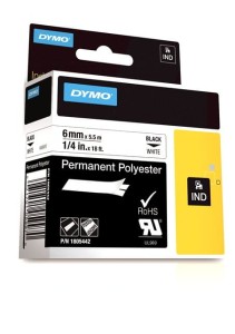 Taśma Dymo RHINO poliestrowa trwała Biała 6mm 1805442