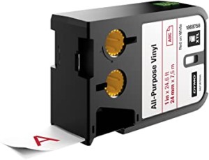 DYMO XTL taśma vinylowa trwała 24mm Czerwona na białym 7m 1868758