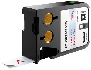 DYMO XTL taśma vinylowa trwała 19mm Czerwona na przezroczystym 7m 1868747