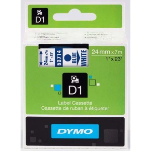 Taśma DYMO D1 24mm x 7m Biała / Niebieski nadruk S0720940 53714