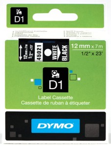 Taśma DYMO D1 12mm x 7m Czarna / Biały nadruk S0720610 45021
