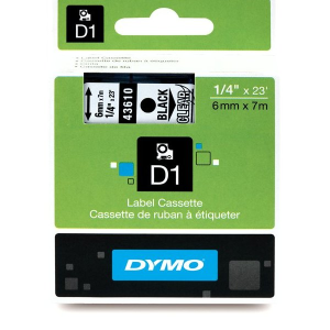 Taśma DYMO D1 6mm x 7m Przeźroczysta / Czarny nadruk S0720770 43610