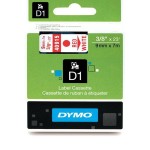 Taśma DYMO D1 9mm x 7m Biała / Czerwony nadruk S0720700 40915