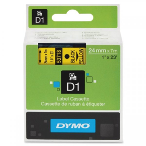 Taśma DYMO D1 24mm x 7m Żółta / Czarny nadruk S0720980 53718