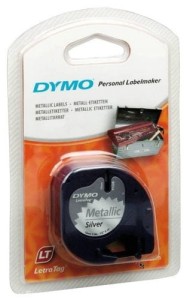 Taśma Dymo LetraTag 12mm/4m - metalizowana, srebrna S0721730 59429