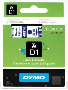 Taśma DYMO D1 9mm x 7m Biała / Niebieski nadruk S0720690 40914