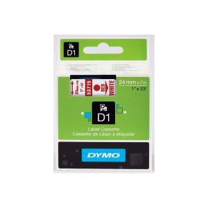 Taśma DYMO D1 24mm x 7m Biała / Czerwony nadruk S0720950 53715