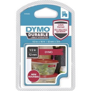 Taśma Dymo D1 Durable 12mm x 3 M - biały/czerwony 1978366